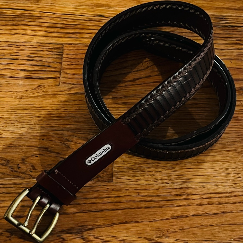 Columbia Full Leather Men’s Belt, size 46, Brown, EUC